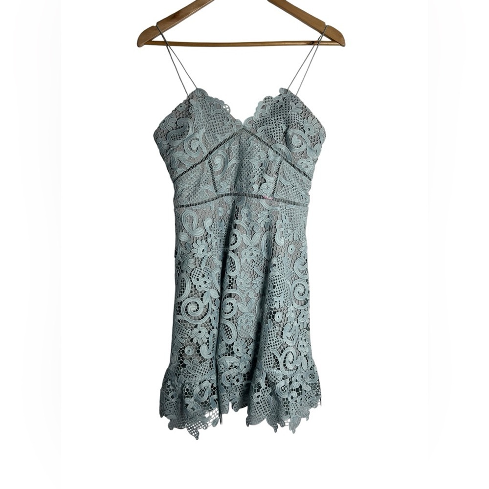 Self-Portrait Blue Lace Dress - Elevated Date Night - Vacation - Size 8 - Picture 7 of 8